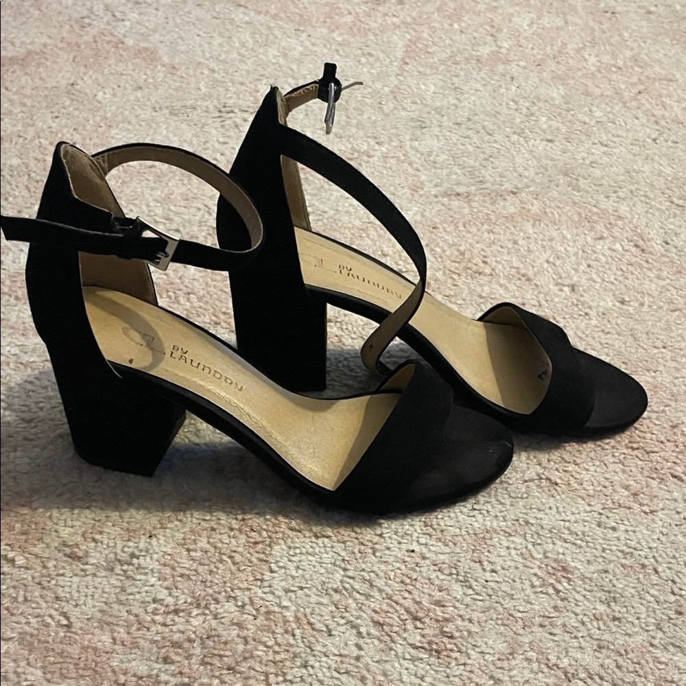 CL by Laundry Black Strappy Heels